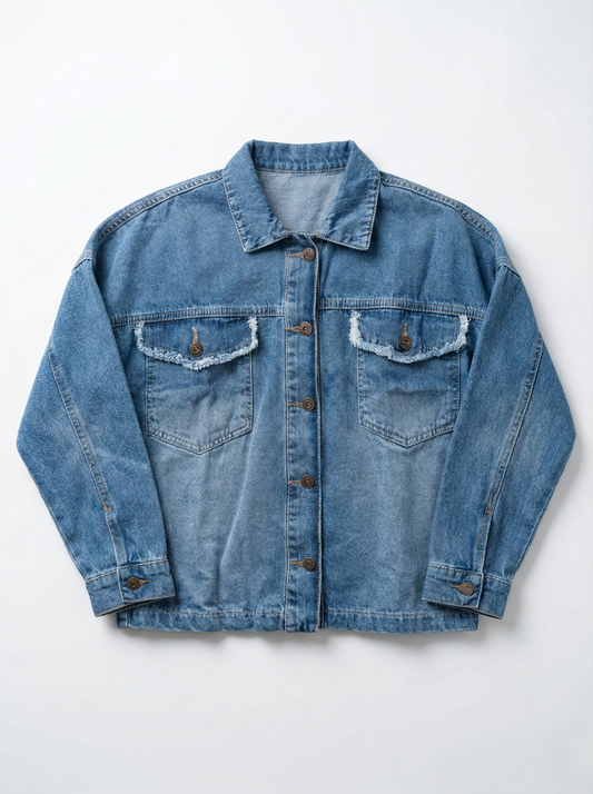 جاكت جينز بناتي أوفر سايز