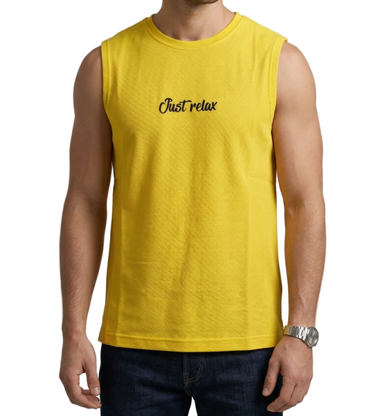 Printed Men’s Casual Cut T-Shirt- Yellow