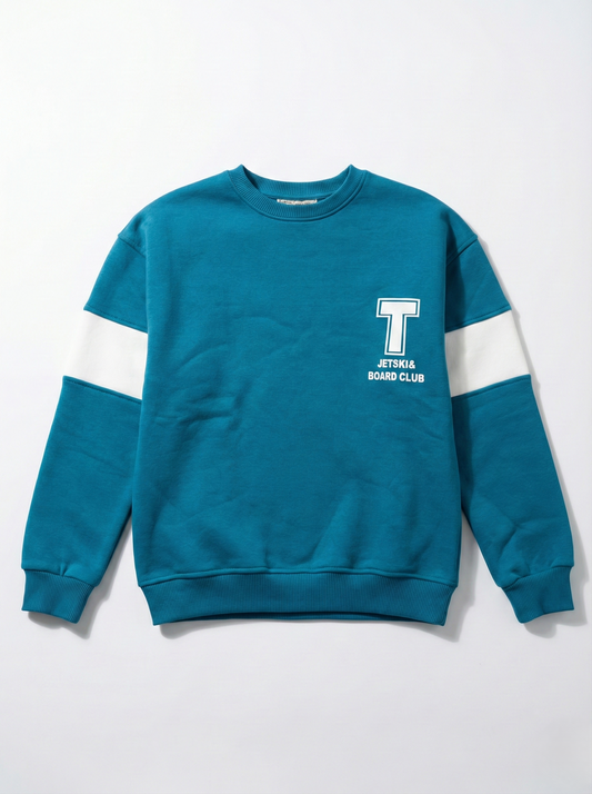 Boys' Red Crew Neck Sweatshirt - Cotton Blend - Print