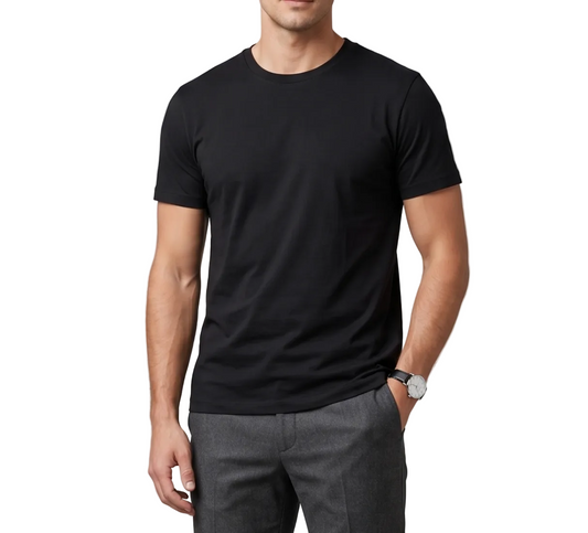 Men's T-Shirt Basic Round Neck -BLack