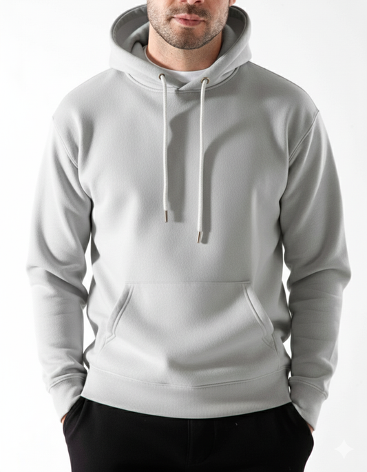 Men’s Plain Hoodie Sweatshirt - gray