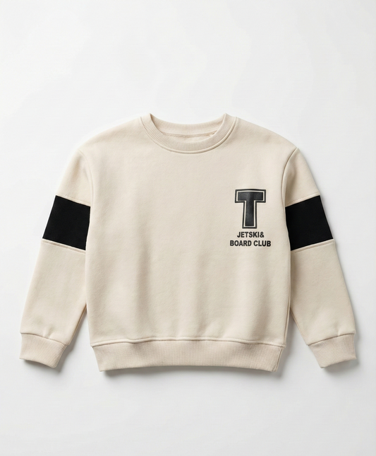 Boys' Red Crew Neck Sweatshirt - Cotton Blend - Print