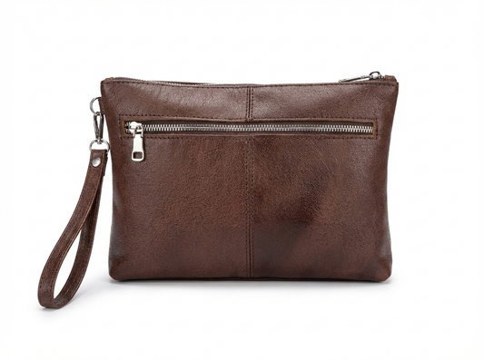 leather handbag - Brown