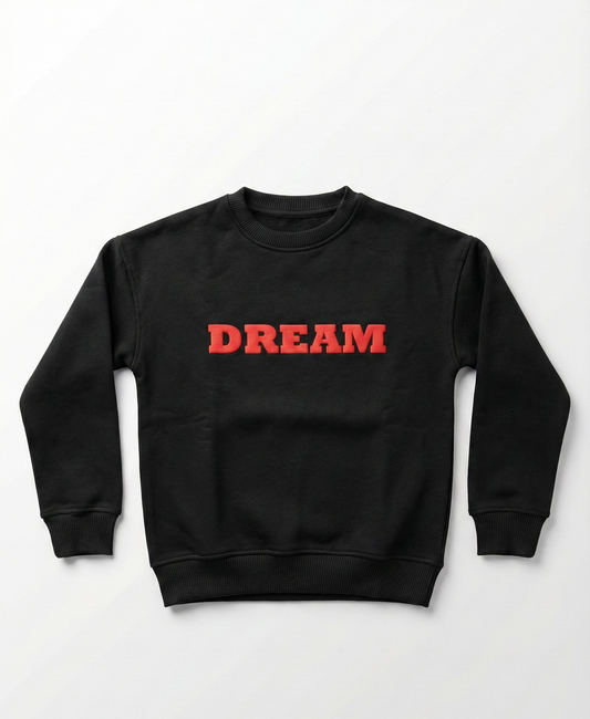 Boys' Red Crew Neck Sweatshirt - Cotton Blend - Print