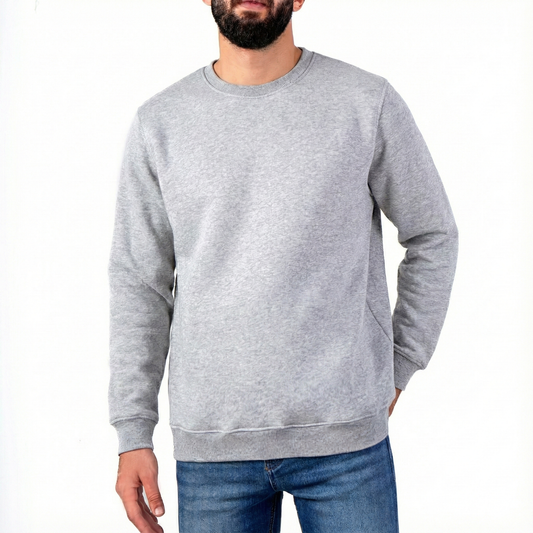 Men's Sweatshirt Regular Fit Crew Neck Basic Cotton