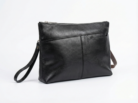 leather handbag - Black