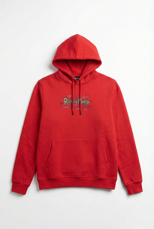 Men's Printed Hoodie Sweatshirt - Red