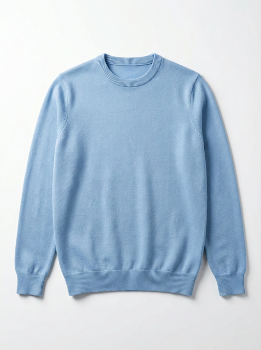 Men’s Plain Cotton Round Neck Pullover