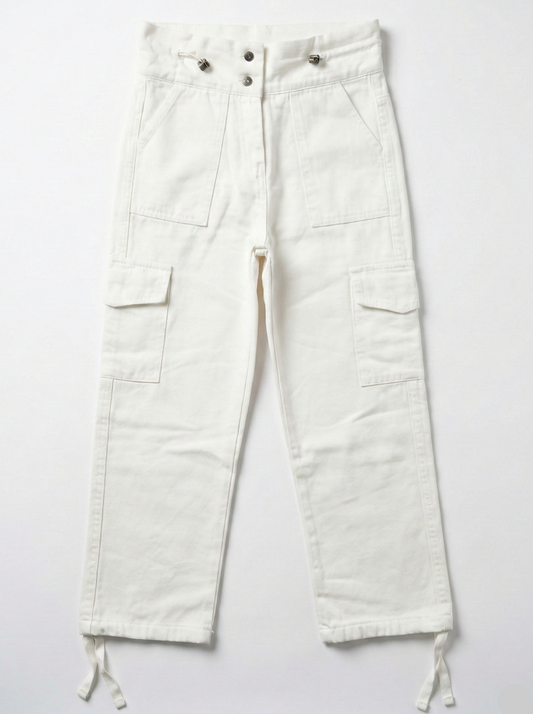 Girl's Gabardine pants Carrot - Off White
