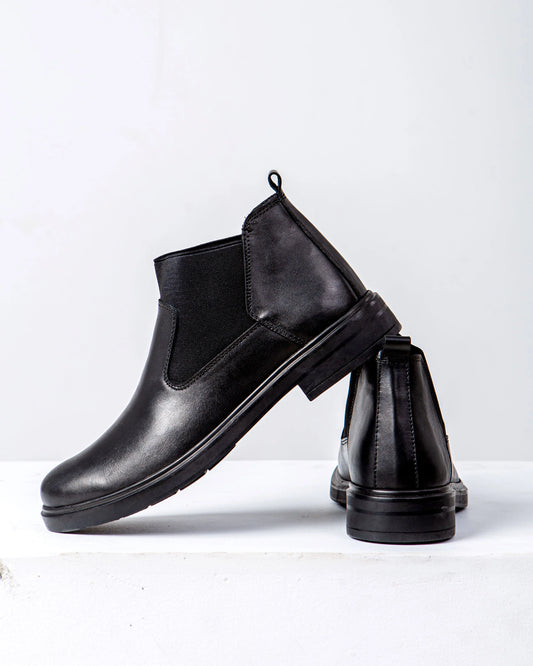 Men’s Leather Half Boots - Black
