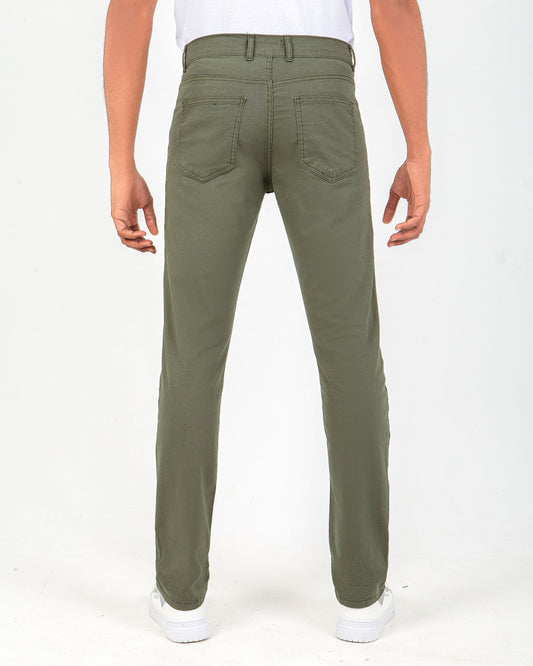 Men`s Gabardine Pants Slimfit 5 Pocket - Olive