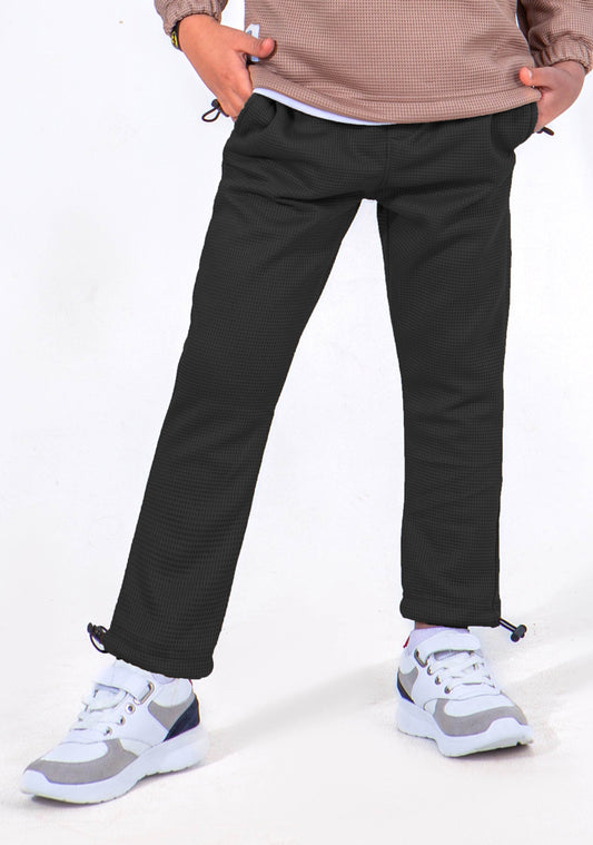 Boy`s Sweatpants Heavy lined Fashion - Black
