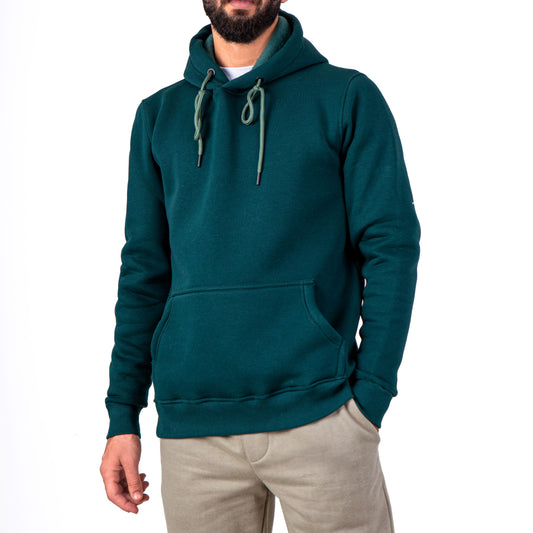 Men’s Plain Hoodie Sweatshirt - Dark olive