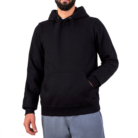 Men’s Plain Hoodie Sweatshirt - Black