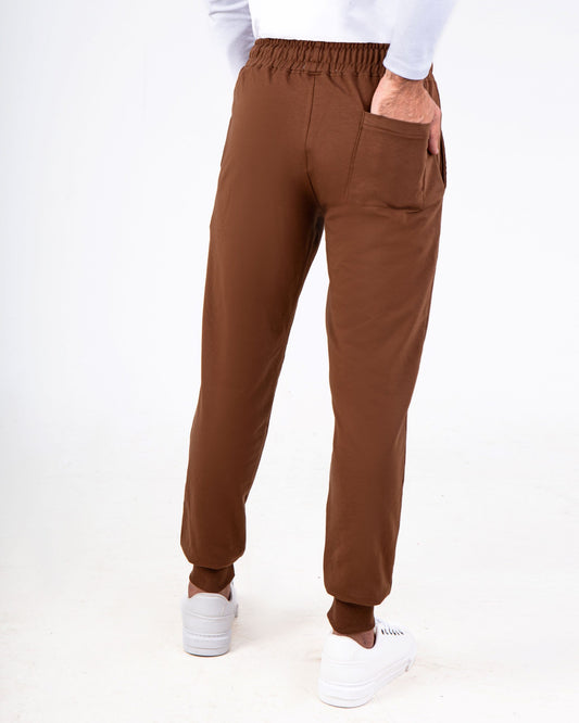 Men`s Sweatpants Regular Fit Elastic Band With Pockets Summer Milton - Brown