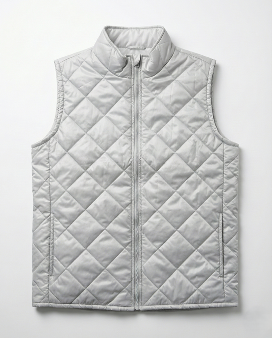 Men's Waterproof Padded Vest - Light Grey