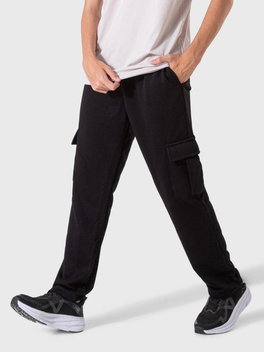 Men`s Sweatpants Fashoin Wide Leg - Black
