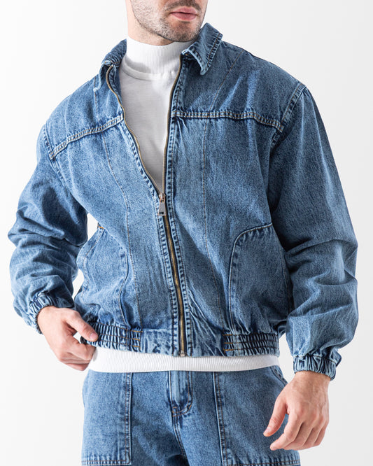Men's jacket jeans with zipper