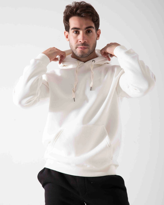 Men's Oversized Basic Hoodie Off-White
