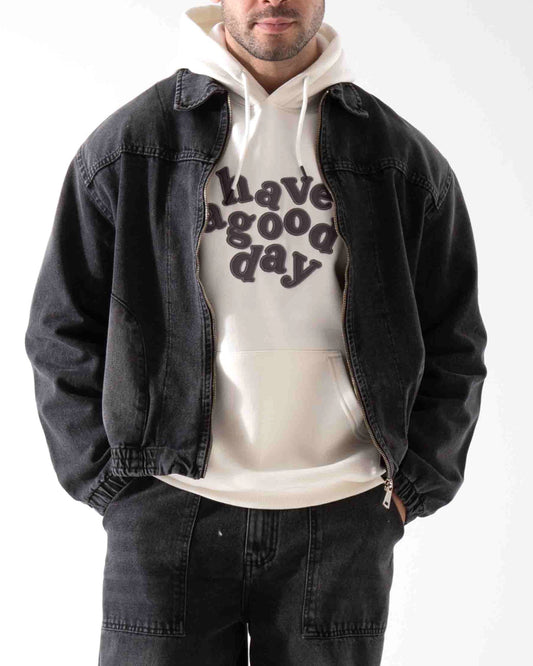 Men's jacket jeans with zipper