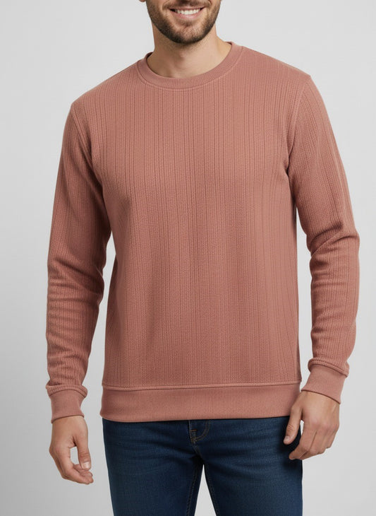 Men's Fashion Basin Sweatshirt basic cotton -Dusty Rose