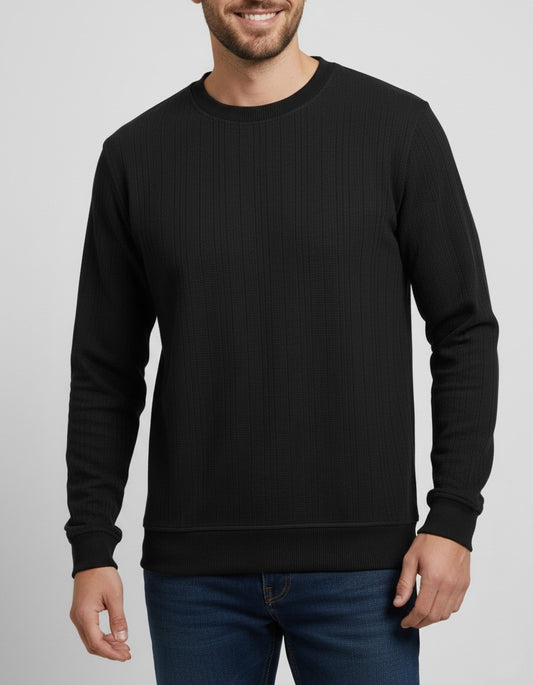 Men's Fashion Basin Sweatshirt basic cotton - black