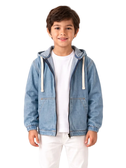 Boys' zipper denim jacket light blue - TREE