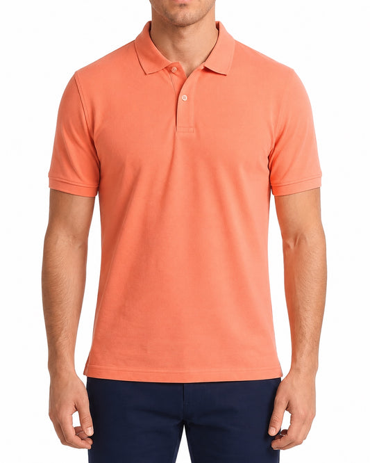 Men’s Salmon Piqué Polo Shirt – Regular Fit