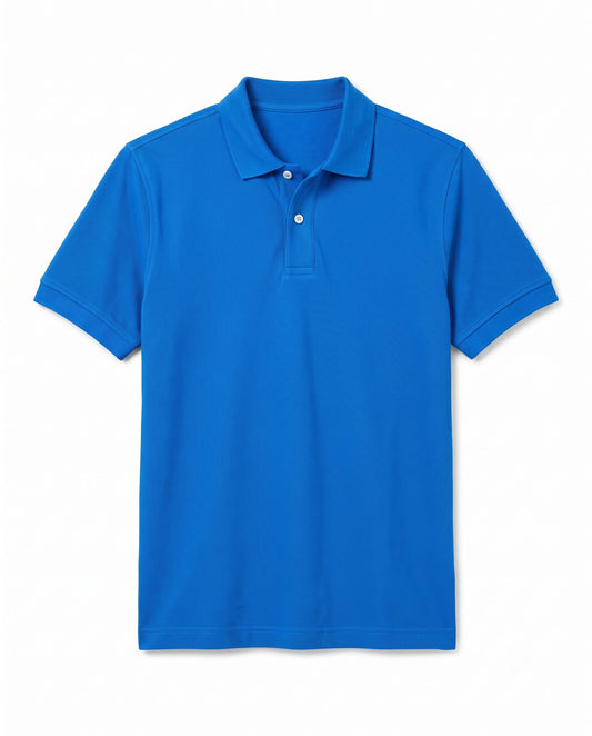 Men’s Turquoise Textured Piqué Polo Shirt – Regular Fit