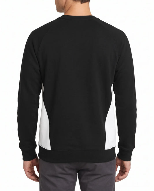 Men's printed cut-and-sew sweatshirt black and white - TREE