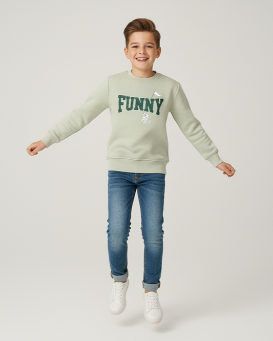 Boy`s Printed Sweatshirt Round