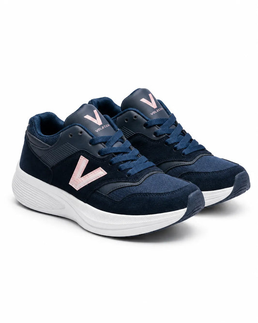 TREE women's navy suede sneakers with EVA sole