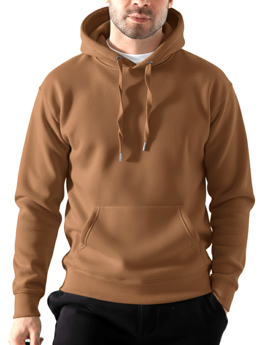 Men’s Plain Hoodie Sweatshirt - cafe