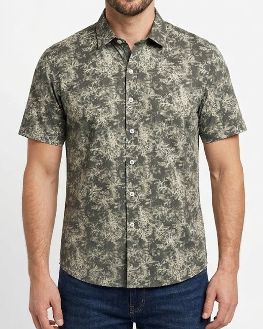 Men's casual short-sleeved printed shirt