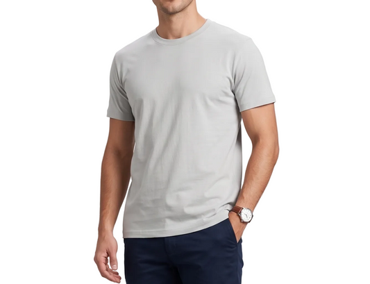 Men's T-Shirt Basic Round Neck -Light Grey