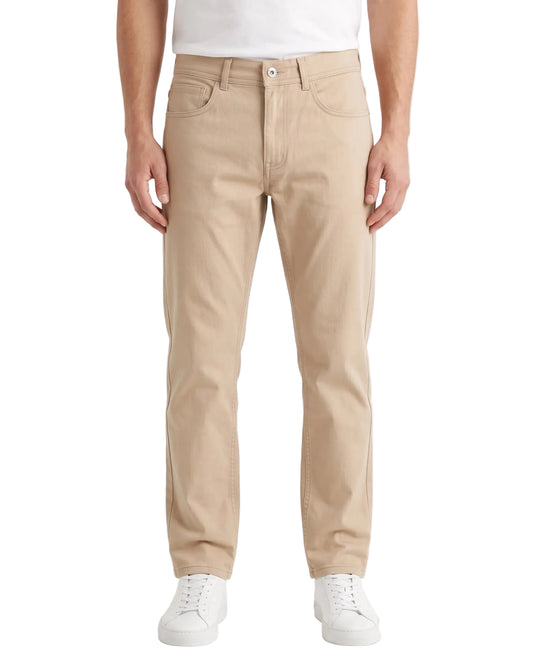 Men’s Slim-Fit 5-Pocket Gabardine Pants – Beige