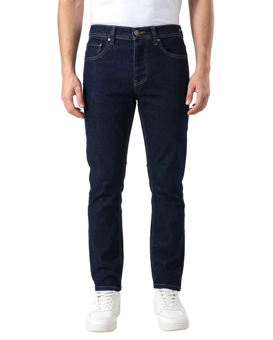 Men's pants jeans blue slim fit fashion- Dark Blue