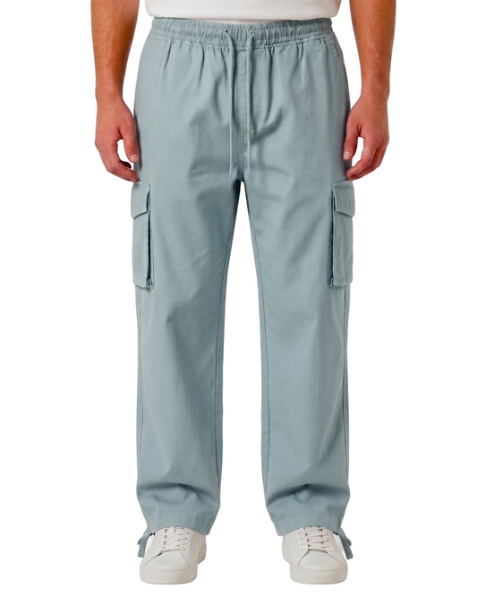 Men's gabardine pants, baggy trousers -Light Blue