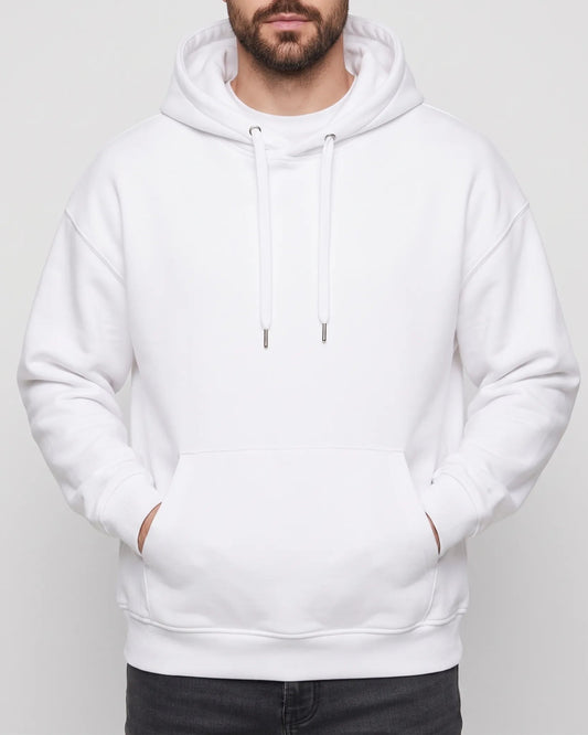 Men's Oversized Basic Hoodie-white