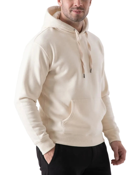 Men's Basic Cotton Blend Hoodie Off-White