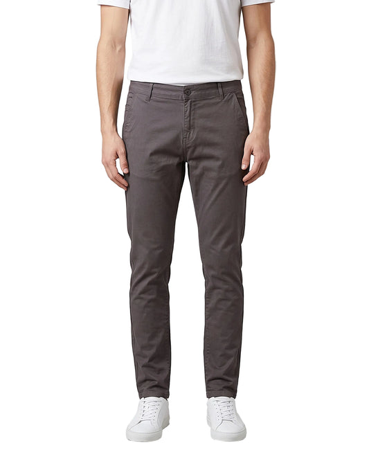 Men`s Gabardine Pants Slim Fit  With Side Pockets Dark Grey