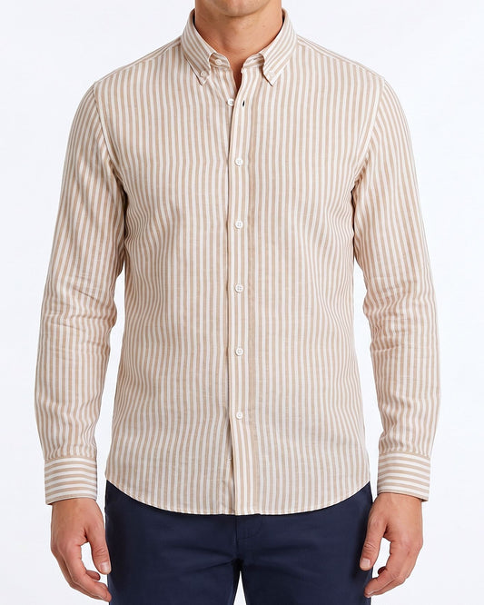 Men's  Shirt Striped Long Sleeve