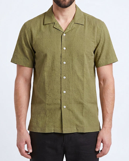 Men's short-sleeved jacquard shirt