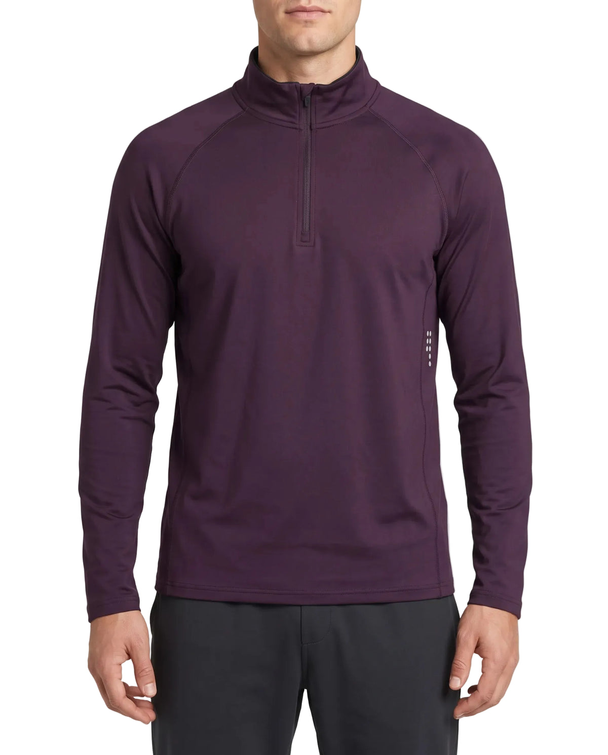 Men's long-sleeve sports t-shirt with half-zip and reflective dots by TREE