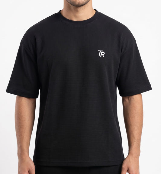 Men`s Printed T-Shirt  Oversized – Black