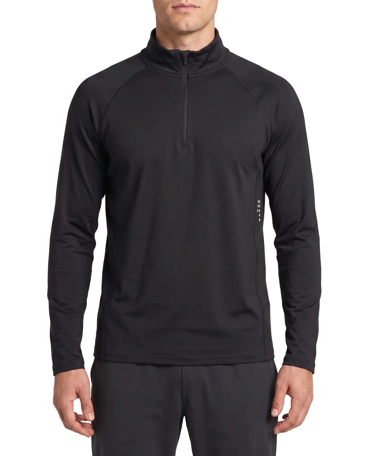 Men's long-sleeve sports t-shirt with half-zip and reflective dots by TREE