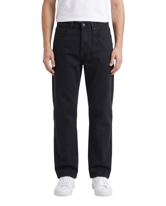 Men's black wide-leg jeans made of 99% cotton and 1% elastane by TREE   