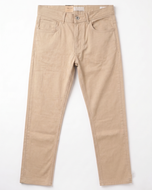 Men's Gabardine Pants 5 Pocket Regular fit -Beige