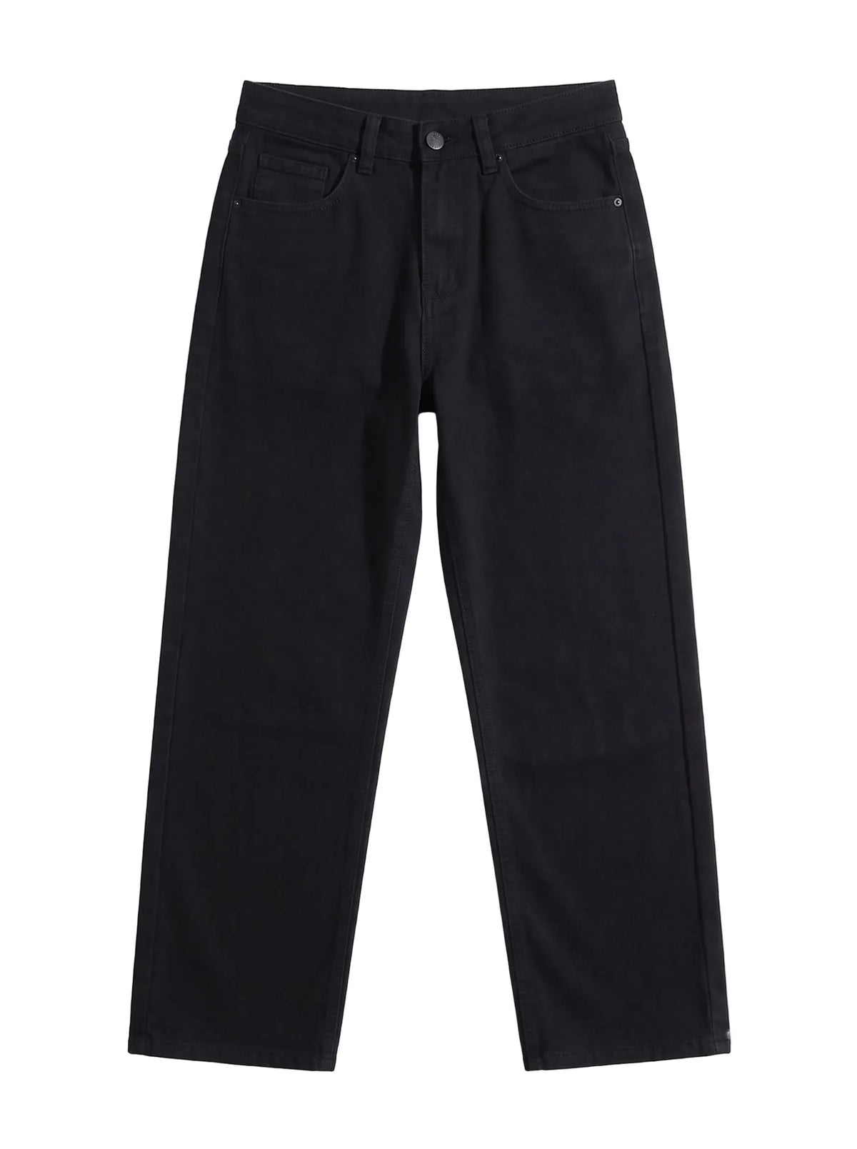 Men's black wide-leg jeans made of 99% cotton and 1% elastane by TREE   