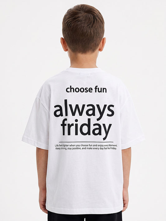 Boy`s Printed T-Shirt – Over Size-Short Sleeve